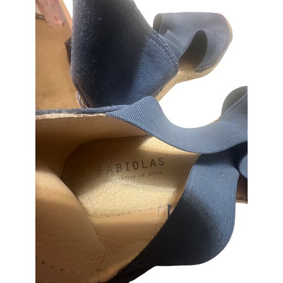Fabiolas Womens Navy Blue Espadrille Flats Crafted In Spain Size 8 With Elastic - Picture 6 of 7